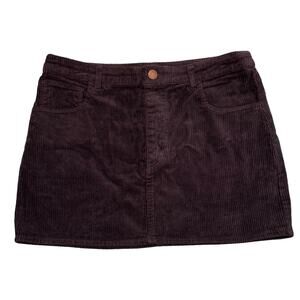 Billabong Black Marina Corduroy Mini Skirt Size Large Wide Rib NWOT